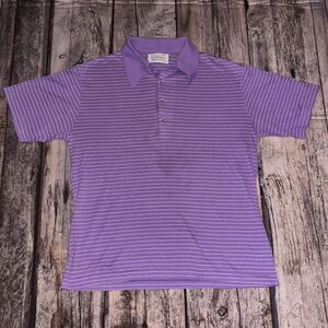 VTG 70s Arnold Palmer Robert Bruce Polo Shirt XL Purple Striped Golf Cotton USA